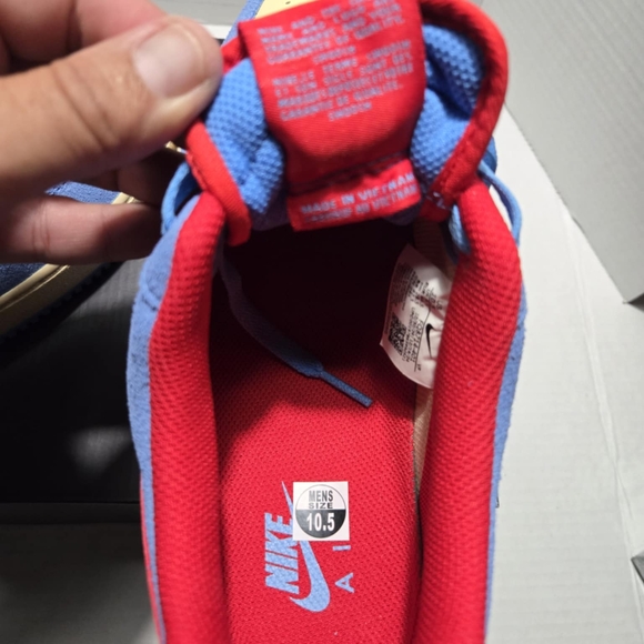 Nike Air Force 1 Premium Low Blue and Red Beige Sneaker Streetwear BrandNew 10.5 - Picture 5 of 16